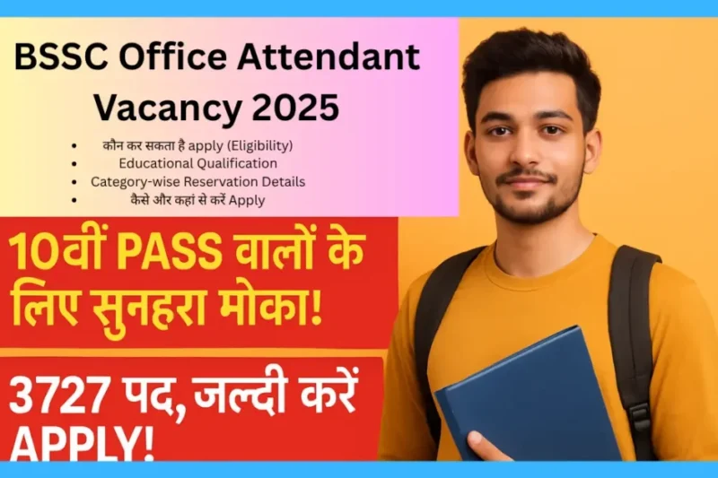 Bihar Office Attendant Vacancy 2025: 10th Pass वालों के लिए बंपर भर्ती, Apply करना मत भूलना