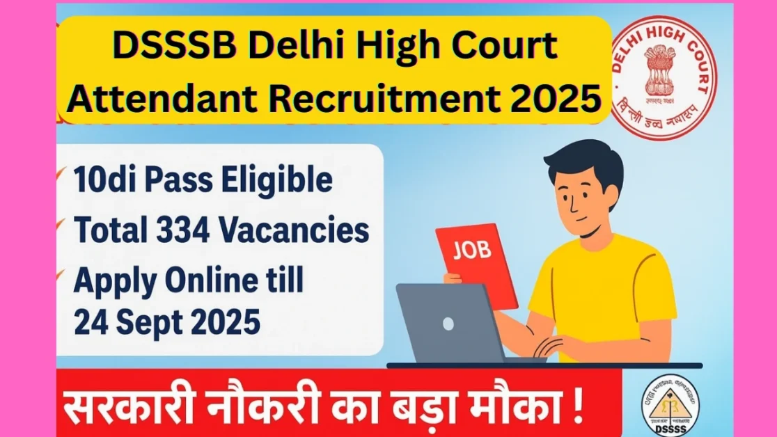 DSSSB Delhi High Court Attendant Recruitment 2025