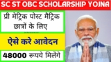 SC ST OBC Scholarship Yojana 2025: छात्र 48000 रुपए तक की सहायता राशि प्राप्त कर सकेंगे